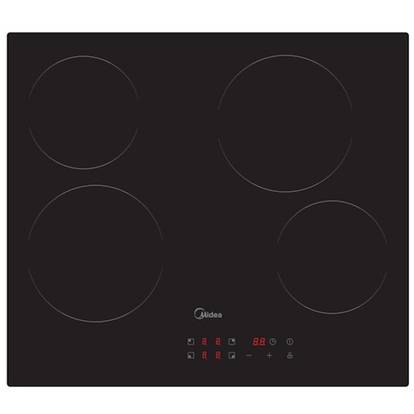 כיריים קרמיות 4 מוקדי בישול דגם Midea MC-6F6002R242 מידאה זכוכית שחורה