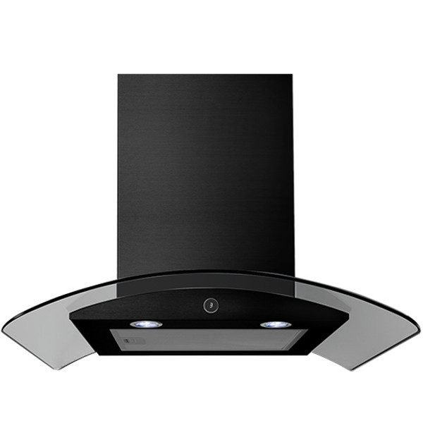 קולט אדים צמוד קיר 60 ס&quot;מ דגם Midea 60V71 מידאה זכוכית שחורה