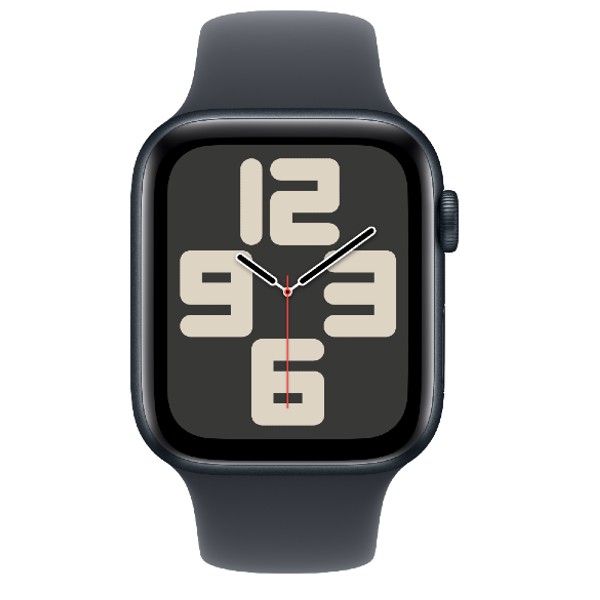 שעון חכם 44 מ&quot;מ Apple Watch SE GPS Midnight Aluminium Case with Midnight Sport Band S/M אפל שחור