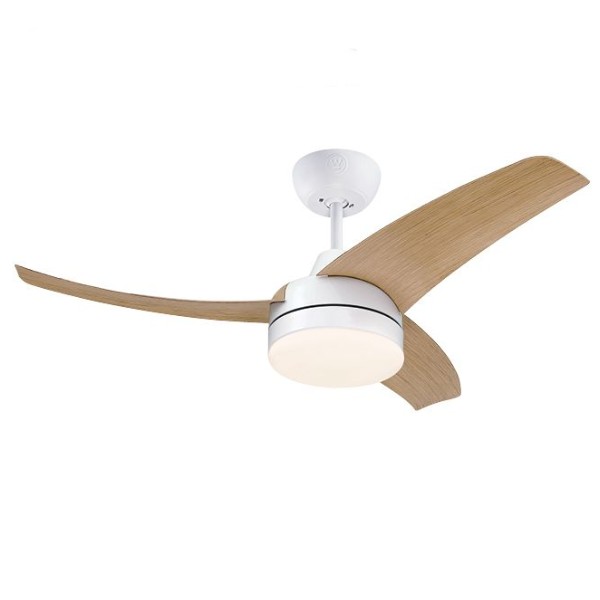 מאוורר תקרה &quot;42 DC LONGWOOD ווסטינגהאוס WESTINGHOUSE לבן/עץ