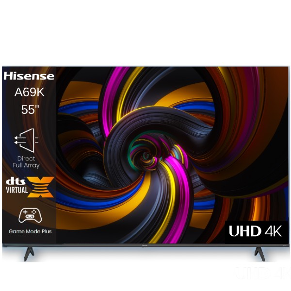 טלוויזיה חכמה &quot;55 UHD 4K Smart TV דגם Hisense 55A69K הייסנס