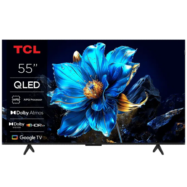טלוויזיה חכמה &quot;55 TCL 4K QLED GOOGLE TV דגם 55P7K