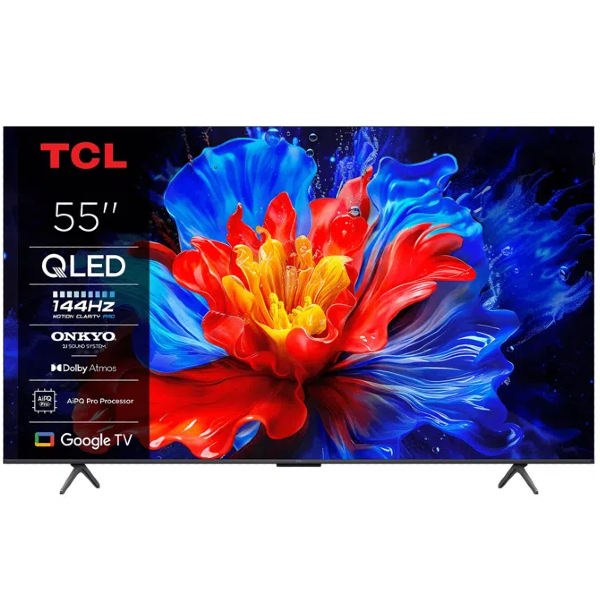 טלוויזיה חכמה &quot;55 TCL 4K QLED 144Hz GOOGLE TV דגם 55P8K