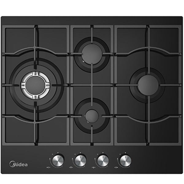 כיריים גז 4 להבות 60GM097 מידאה MIDEA זכוכית שחורה