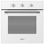 תנור אפייה בנוי מכני 8 תכניות דגם Midea 65DME30004W מידאה זכוכית לבנה