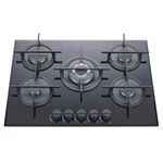 כיריים גז 5 להבות HO-T-678 ליוונט LY VENT זכוכית שחורה