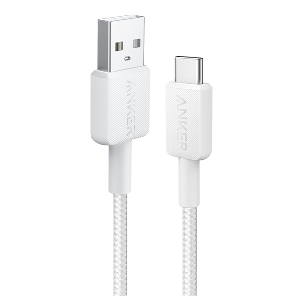 כבל 0.9 מטר Anker 322 USB-C to USB-C אנקר בצבע לבן