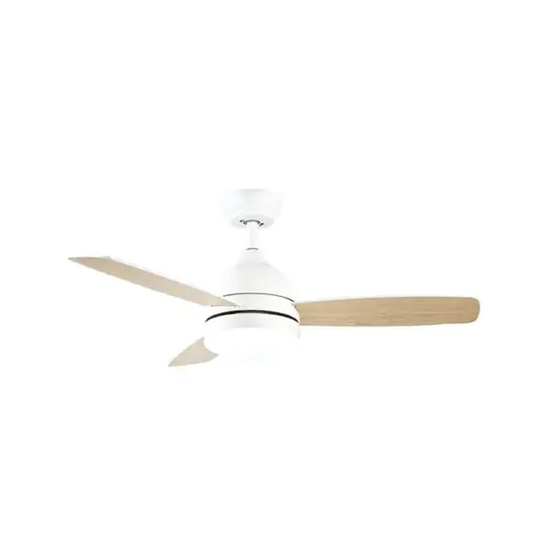מאוורר תקרה עם שלט ואפליקציה דגם &quot;CCT 25W LULU 48 סמיקום SEMICOM צבע לבן/עץ