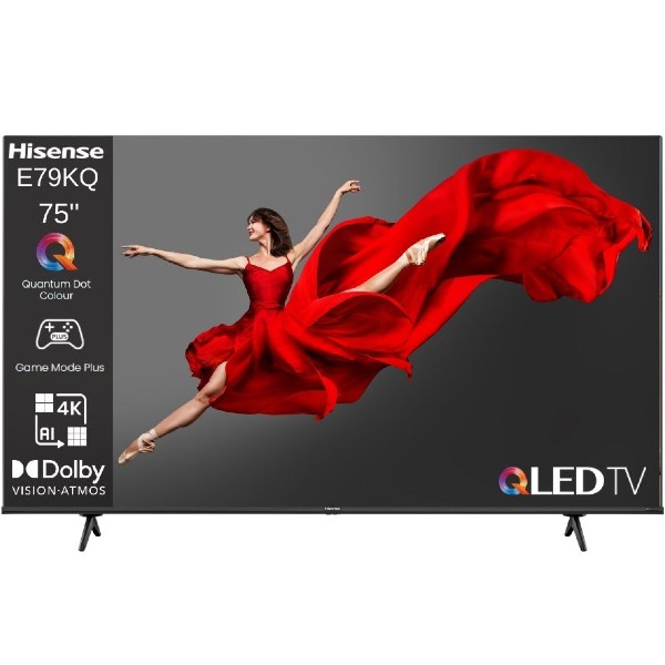 טלוויזיה חכמה &quot;75 QLED 4K Smart TV דגם Hisense 75E79KQ הייסנס
