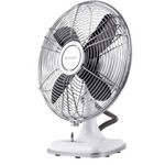 מאוורר שולחני בעיצוב רטרו מתכתי 12 אינץ CHROMEX דגם CH-8030W כרומקס לבן