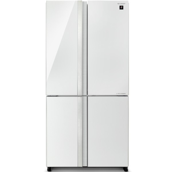 מקרר 4 דלתות מקפיא תחתון 611 ליטר דגם SHARP SJ-8942 שארפ זכוכית לבנה