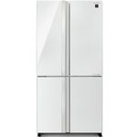 מקרר 4 דלתות מקפיא תחתון 611 ליטר דגם SHARP SJ-8942 שארפ זכוכית לבנה