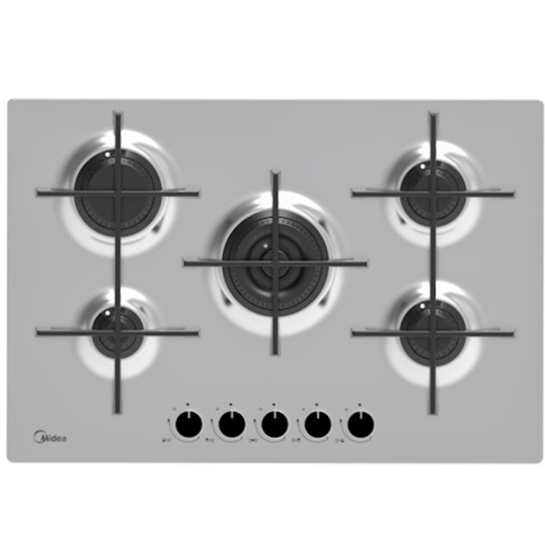 כיריים גז 5 להבות 75 ס&quot;מ SLIM DESIGN דגם Midea 75SQ503 מידאה נירוסטה