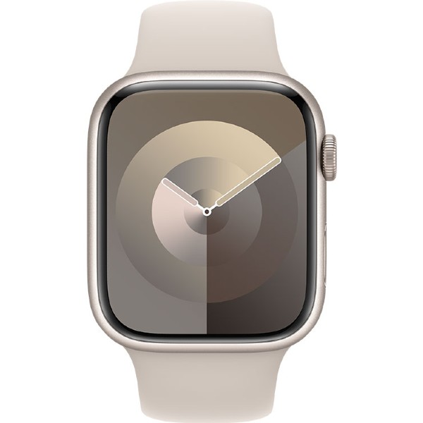 שעון חכם 45 מ&quot;מ Apple Watch Series 9 GPS + Cell Starlight Aluminium Case with Starlight Sport Band M/L אפל