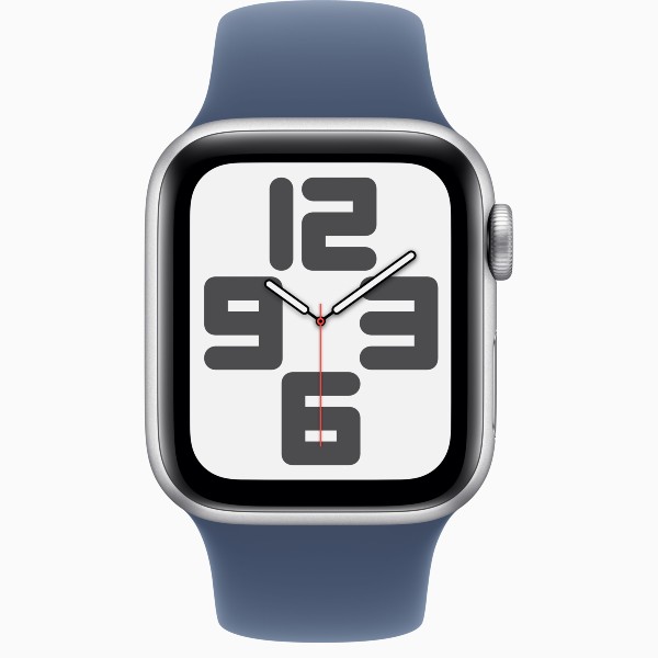 שעון חכם 40 מ&quot;מ Apple Watch SE GPS + Cellular Silver Aluminium Case with Denim Sport Band M/L אפל כסוף