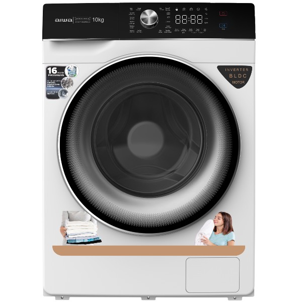 מכונת כביסה 10 ק&quot;ג דגם AIWA AI100F145083PIDC03 לבן