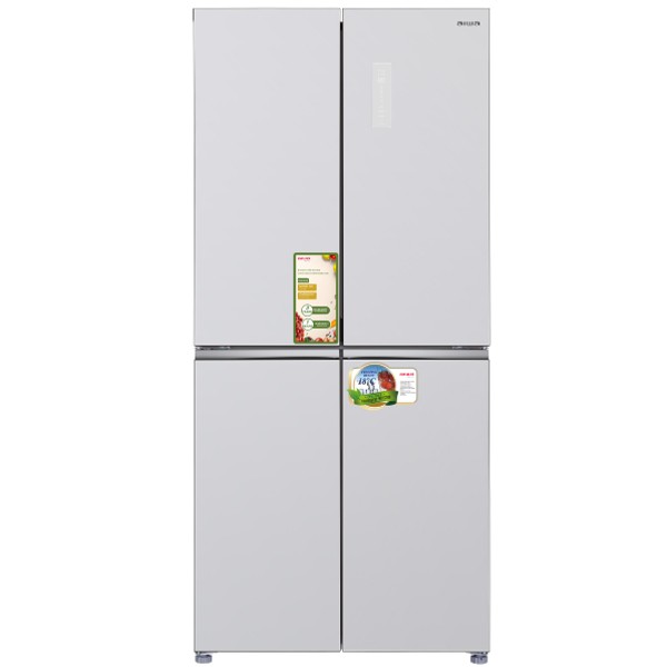 מקרר 4 דלתות 470 ליטר דגם Aiwa AI-NF-6500-GLASS SILVER איווה כסוף