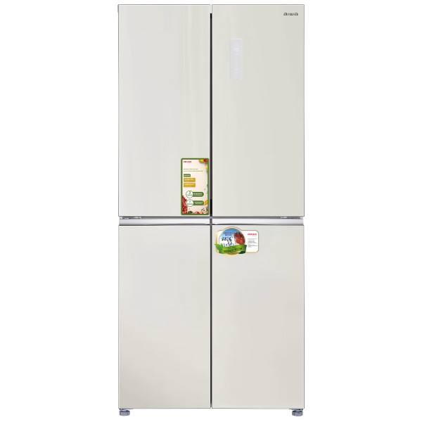 מקרר 4 דלתות 470 ליטר דגם Aiwa AI-NF-6500-CREAM GLASS זכוכית קרם