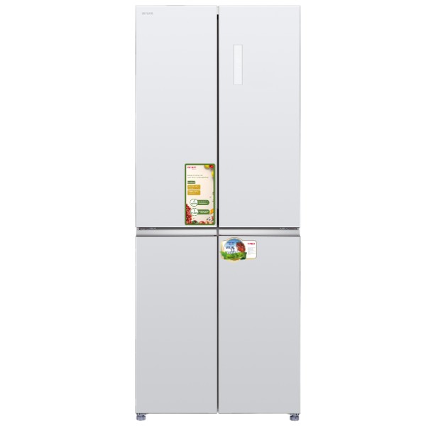 מקרר 4 דלתות 393 ליטר דגם AIWA AI NF5500-GLASS WHITE זכוכית לבנה