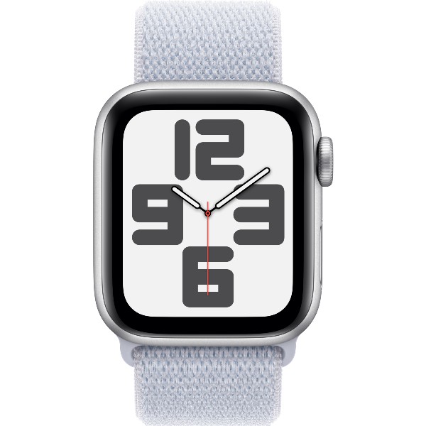 שעון חכם 40 מ&quot;מ Apple Watch SE GPS  Silver Aluminium Case with Blue Cloud Sport Loop אפל כסוף