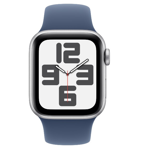 שעון חכם 40 מ&quot;מ Apple Watch SE GPS Silver Aluminium Case with Denim Sport Band M/L אפל צבע כסוף