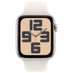 שעון חכם 40 מ"מ Apple Watch SE GPS + Cellular Starlight Aluminium Case with Starlight Sport Band S/M אפל צבע לבן