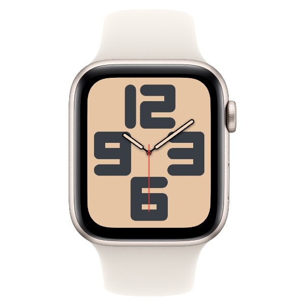 שעון חכם 44 מ&quot;מ Apple Watch SE GPS Starlight Aluminium Case with Starlight Sport Band S/M אפל