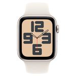 שעון חכם 44 מ"מ Apple Watch SE GPS Starlight Aluminium Case with Starlight Sport Band S/M אפל