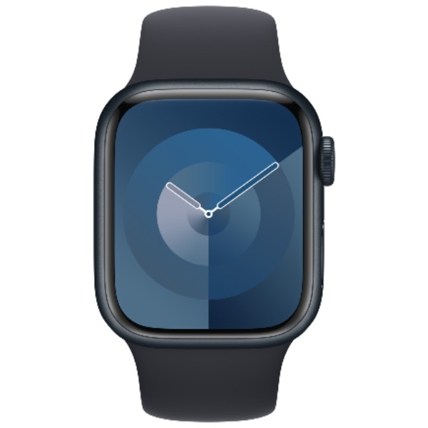 שעון חכם 41 מ&quot;מ Apple Watch Series 9 Midnight Aluminium Case with Midnight Sport Band S/M אפל שחור