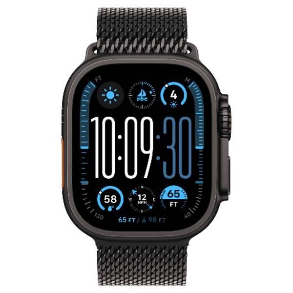 שעון חכם  Apple Watch Ultra 2 GPS + Cellular 49mm Black Titanium Case with Black Titanium Milanese Loop Small אפל שחור טיטניום