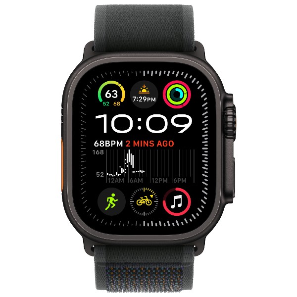 שעון חכם Apple Watch Ultra 2 GPS + Cellular 49mm Black Titanium Case with Black Trail Loop S/M אפל שחור טיטניום
