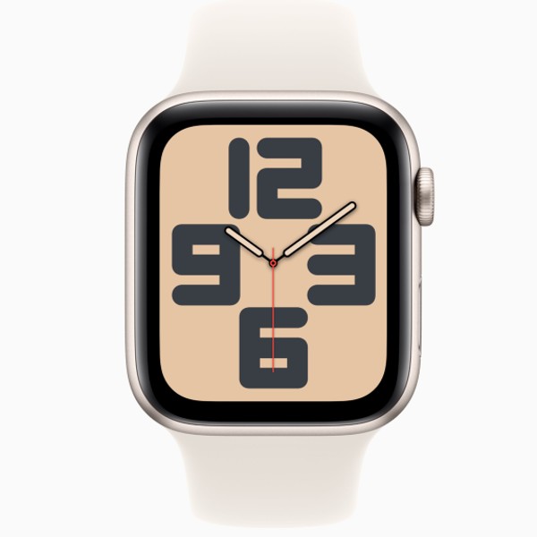 שעון חכם 44 מ&quot;מ Apple Watch SE GPS + Cellular Starlight Aluminium Case with Starlight Sport Band S/M אפל