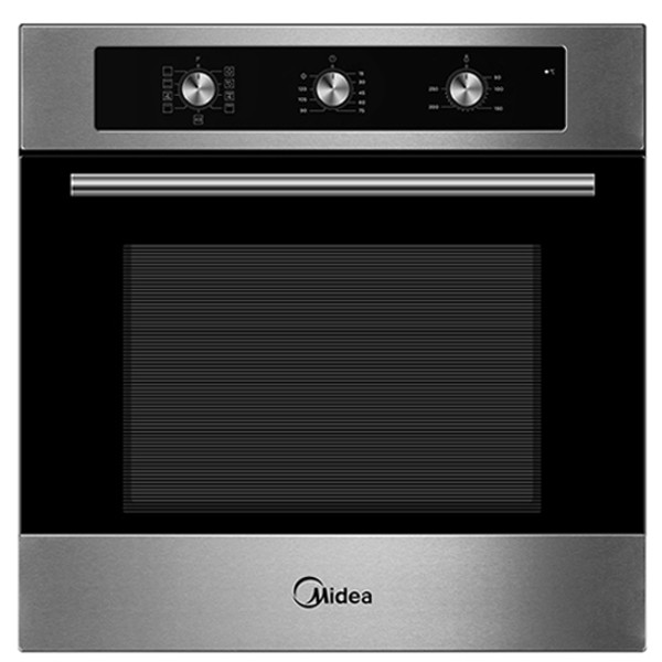 תנור אפייה בנוי מכני 8 תכניות דגם Midea 65DME30007S מידאה נירוסטה מושחרת