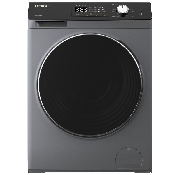 מכונת כביסה 10 ק&quot;ג דגם HITACHI BD1004HVOS היטאצ&#039;י כסוף