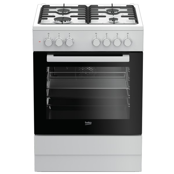 תנור משולב כיריים 72 ליטר דגם FSE62120DWDSL בקו BEKO לבן