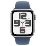 שעון חכם 44 מ"מ Apple Watch SE GPS Silver Aluminium Case with Denim Sport Band S/M אפל כסוף