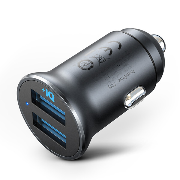 מטען לרכב 2 יציאות Anker PowerDrive 2 Alloy A2727 אנקר