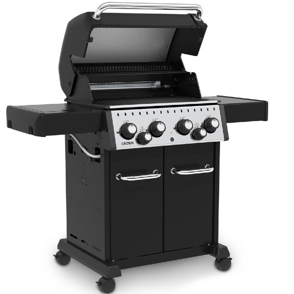 גריל גז 4 מבערים עם כירת צד ושיפוד דגם Broil King Crown 490