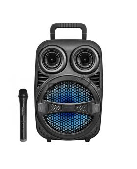 בידורית קריוקי ניידת TWS רמקול עם תאורת דיסקו ומיקרופון אלחוטי