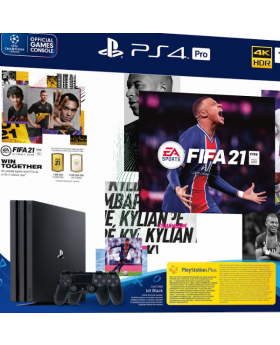 קונסולה 1TB פלייסטיישן PlayStation 4 PRO כולל משחק FIFA 21 ושני בקרים DualShock 4