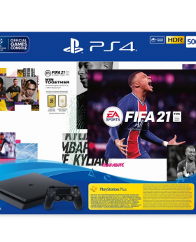 קונסולה 500GB פלייסטיישן PlayStation 4 Slim  כולל משחק FIFA 21  