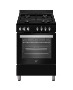 תנור אפייה משולב כיריים  60 ס״מ FS65B קריסטל CRYSTAL שחור מבריק