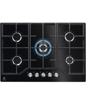 כיריים גז 5 להבות 75 ס"מ זכוכית שחורה KGG7536K