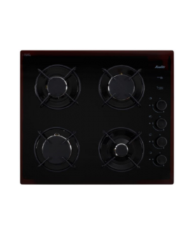 כיריים גז 60 ס"מ משטח מזכוכית קרמית SAUTER צבע שחור