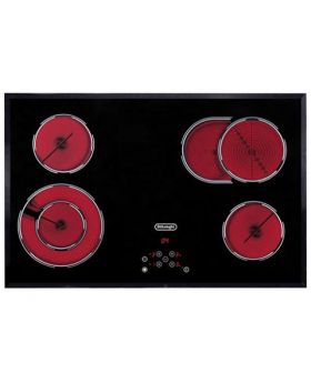 כיריים קרמיות Delonghi 5 להבות עם להבה אובלית כפולה 70 ס"מ גימור משטח קרמי  