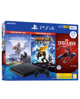 קונסולת  PS4 SLIM בנפח 500 גיגה בעיצוב דק כולל 3 משחקים מלהיטי פלייסטיישן