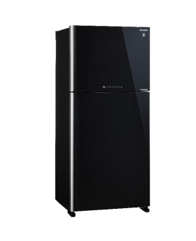 מקרר שארפ מקפיא עליון בנפח 600 ל' דגם SHARP SJ-4660BK זכוכית שחורה