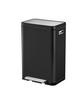 פח מעוצב אנטיבקטריאלי פתיחה עם דוושה וטריקה שקטה 45L שחור