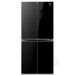 מקרר 4 דלתות בנפח 421 ליטר דגם SHARP SJ-8435BL שארפ זכוכית בגוון שחור