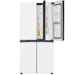 מקרר 4 דלתות נפח 530 ליטר דגם LG GR-B608WEDID זכוכית לבנה